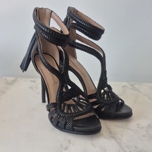 BCBGMaxAzria Black Strappy Heeled Boots